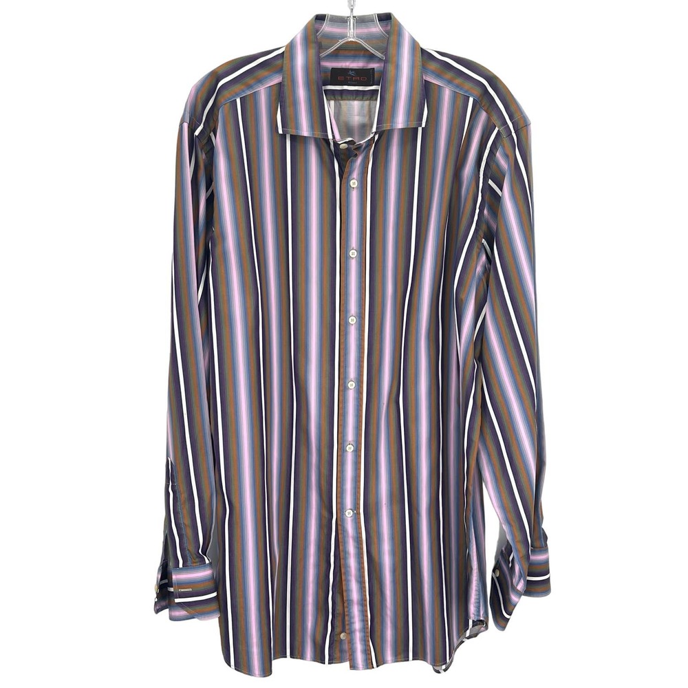 Etro stripes button front men’s shirt